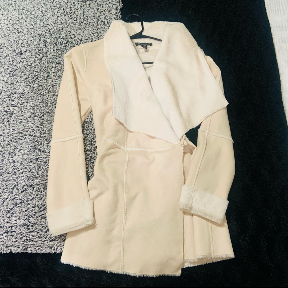 INC Faux Fur/Faux Suede Outerwear Jacket Coat NWOT